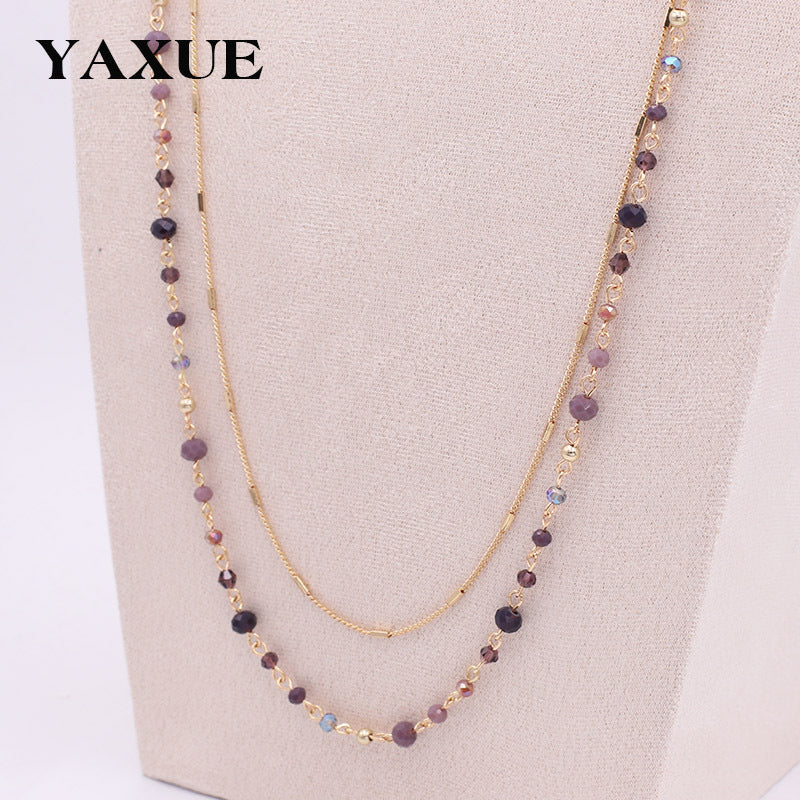 Wholesale  Glass Beads Long Personality Women's Necklace
