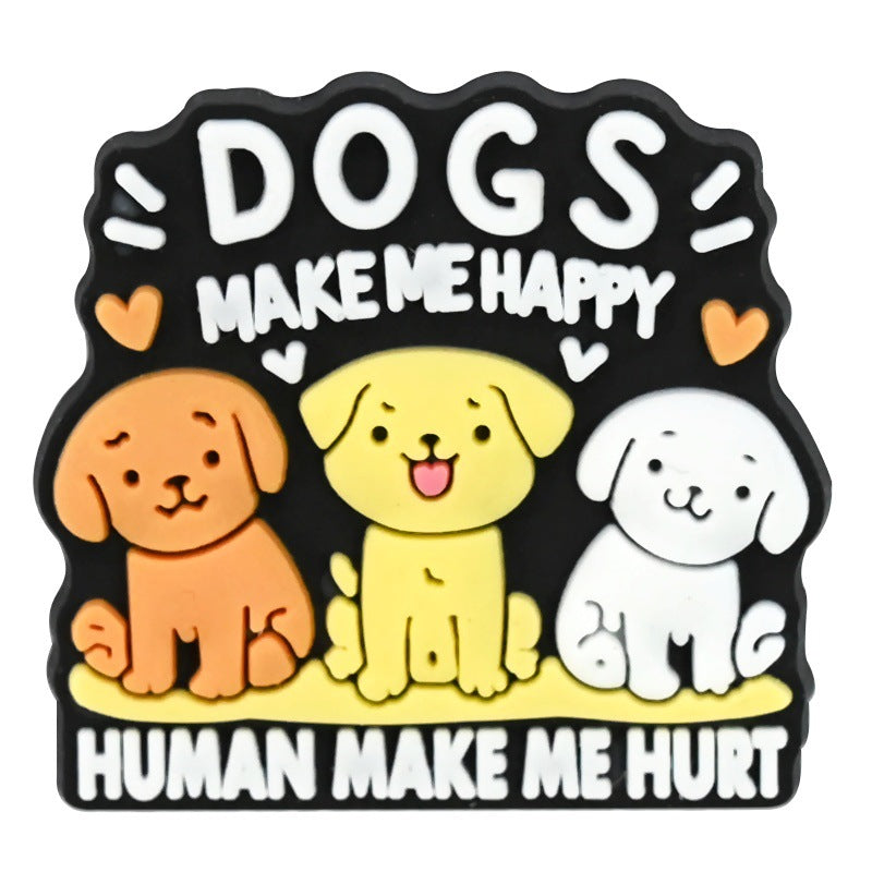 Wholesale Random 100pcs  creative phrase series  PVC Soft Rubber Shoe Buckle Decoration