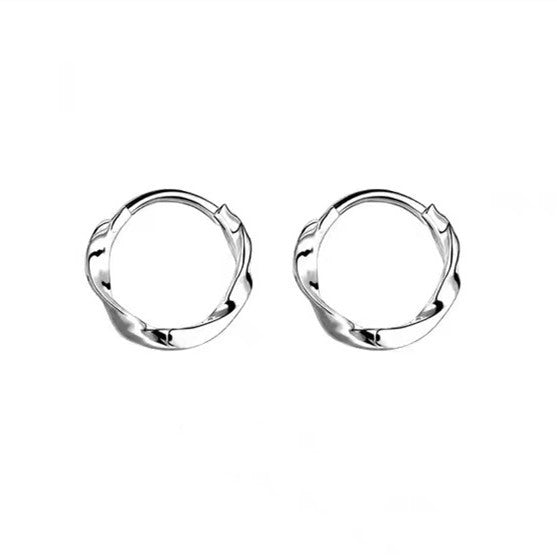 Wholesale s999 Sterling Silver Elegant Mobius Earrings Light Luxury Earrings