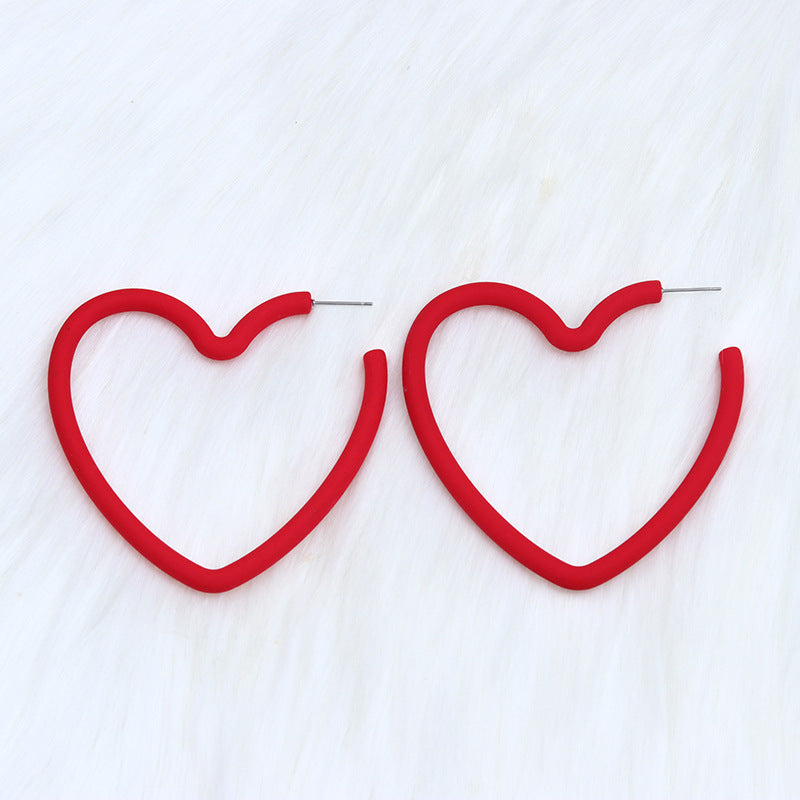 Wholesale Valentine's Day 12 Colors Big Heart Acrylic Earrings
