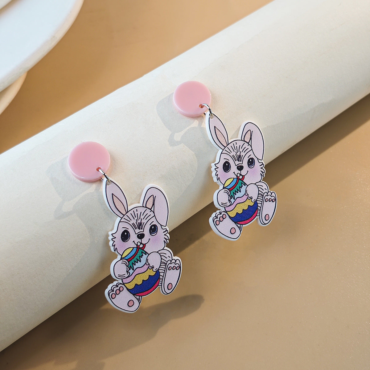Wholesale Vintage Cartoon Bunny Easter Acrylic Earrings