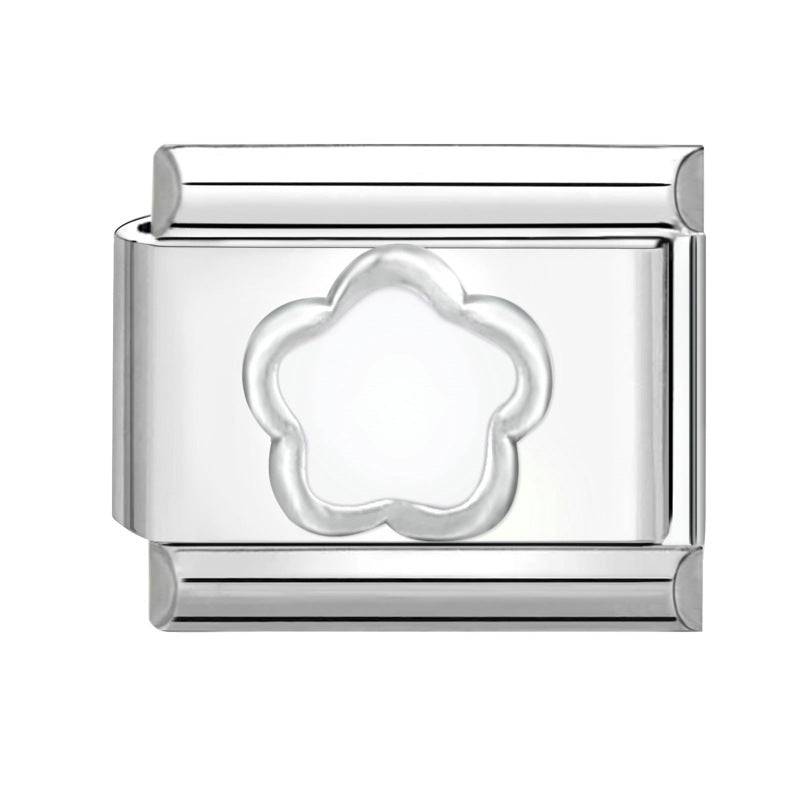 Wholesale Italian modular bracelet 9mm DIY splicing detachable flower series stainless steel combinable bracelet