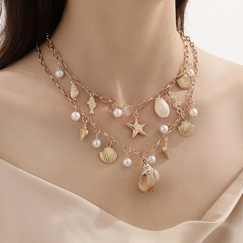Wholesale Ocean Style Pearl Tassel Necklace