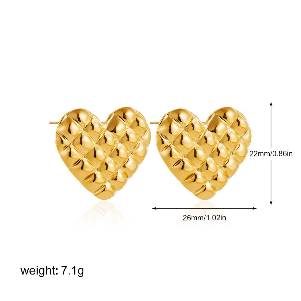 Wholesale  Stainless steel 18K gold love heart earrings silver heart earrings
