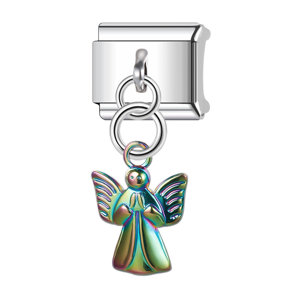 Wholesale Italian Charm Bracelet 9mm DIY Splicing Stainless Steel Laser Personalized Composable Bracelet