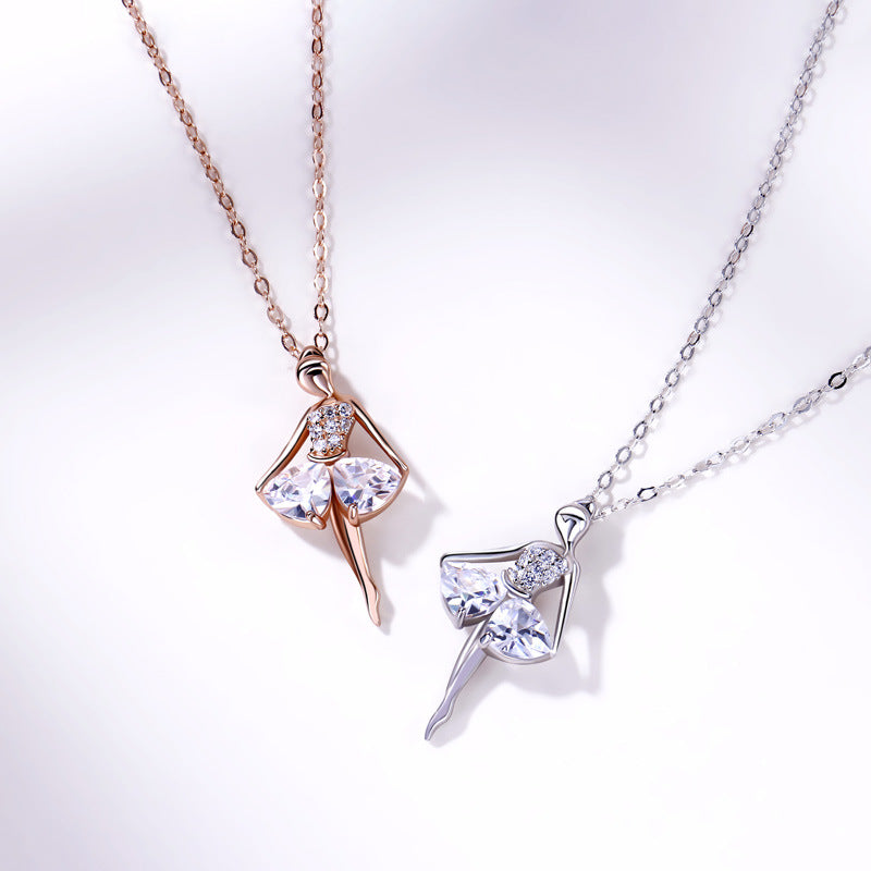 Wholesale 925 Sterling Silver Ballerina Necklace ACC-NE-XJF001