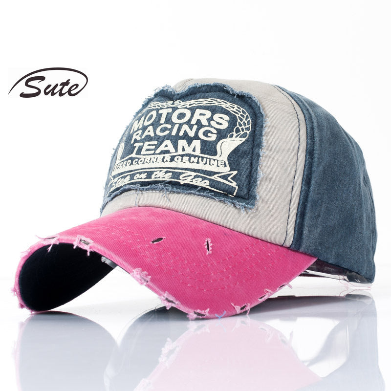 Wholesale Black Washed Cotton Patchwork Baseball Cap Outdoor Sunshade Fashion Accessory