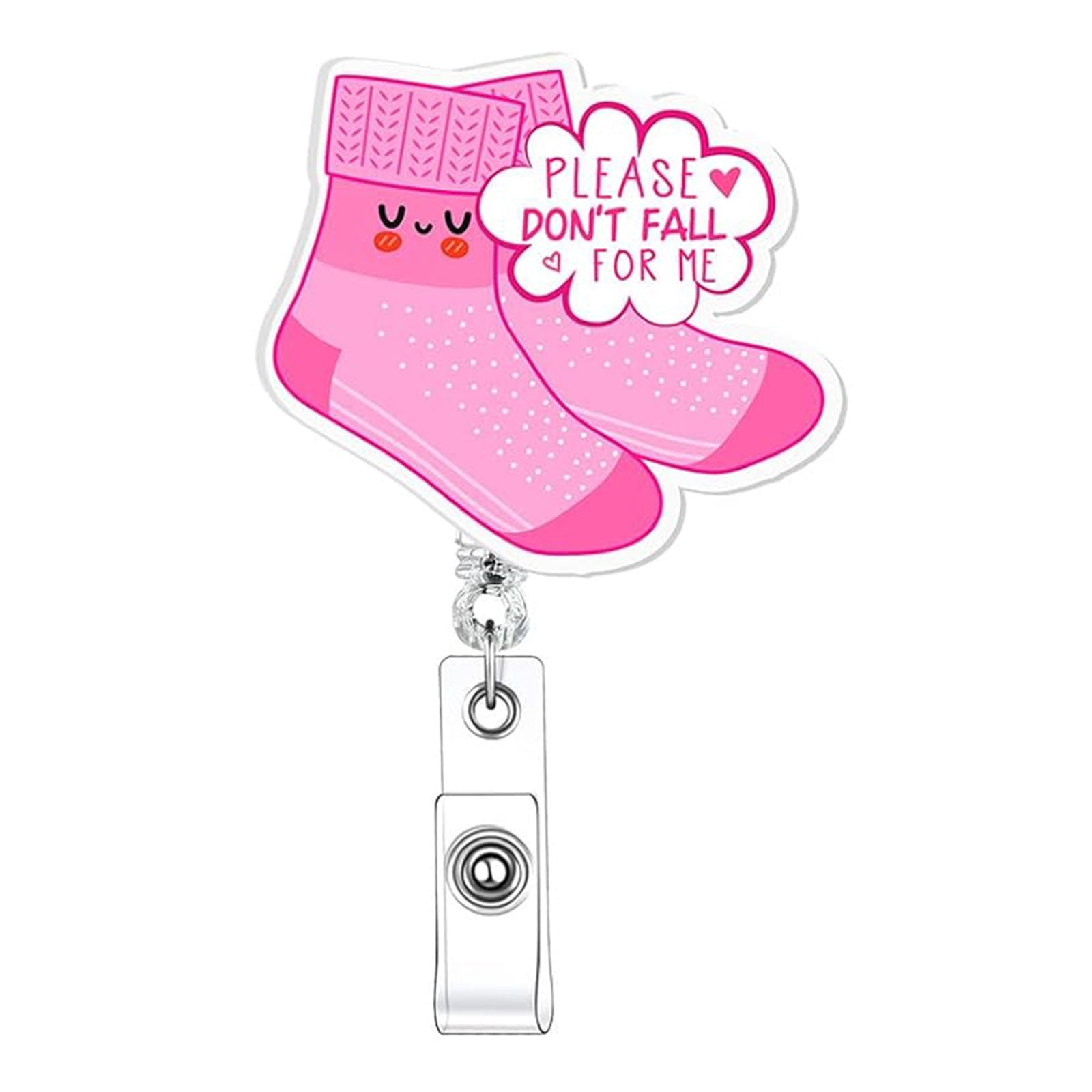 Wholesale Flat Resin Six Color Socks Retractable Rotating Easy Pull Badge Keychain ACC-KC-QiDing020