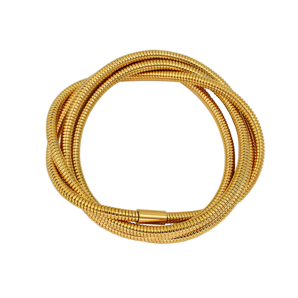 Wholesale Simple Style Geometric 304 Stainless Steel Bracelets 18k Gold Plated Bracelet ACC-BT-MeiSD004