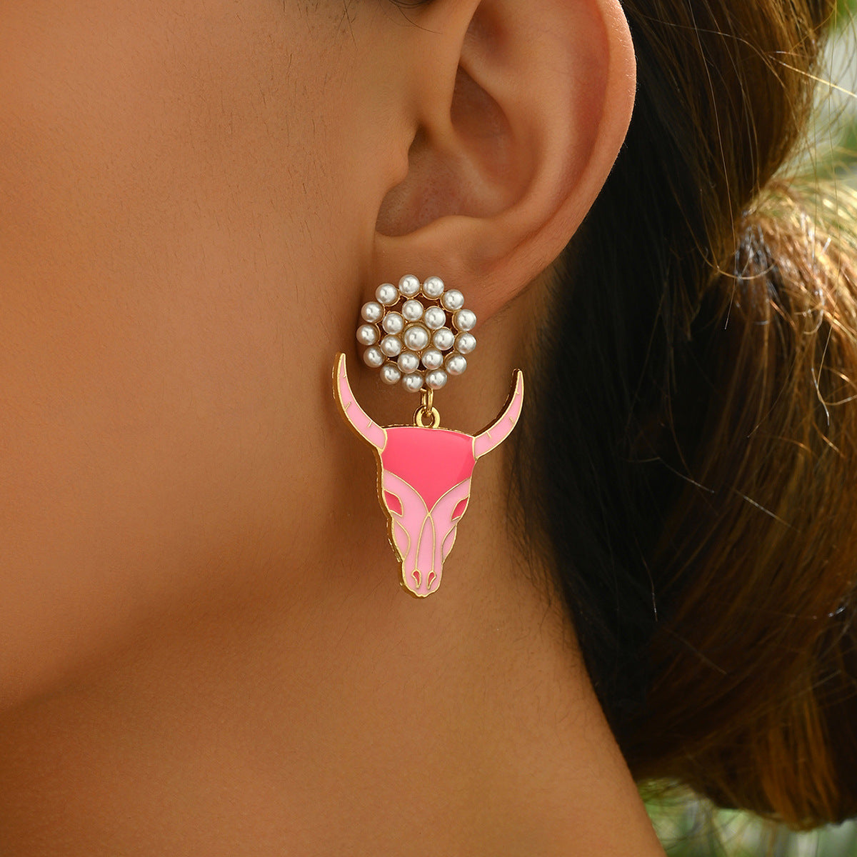 Wholesale  western Denim alloy oil drop jewelry earrings