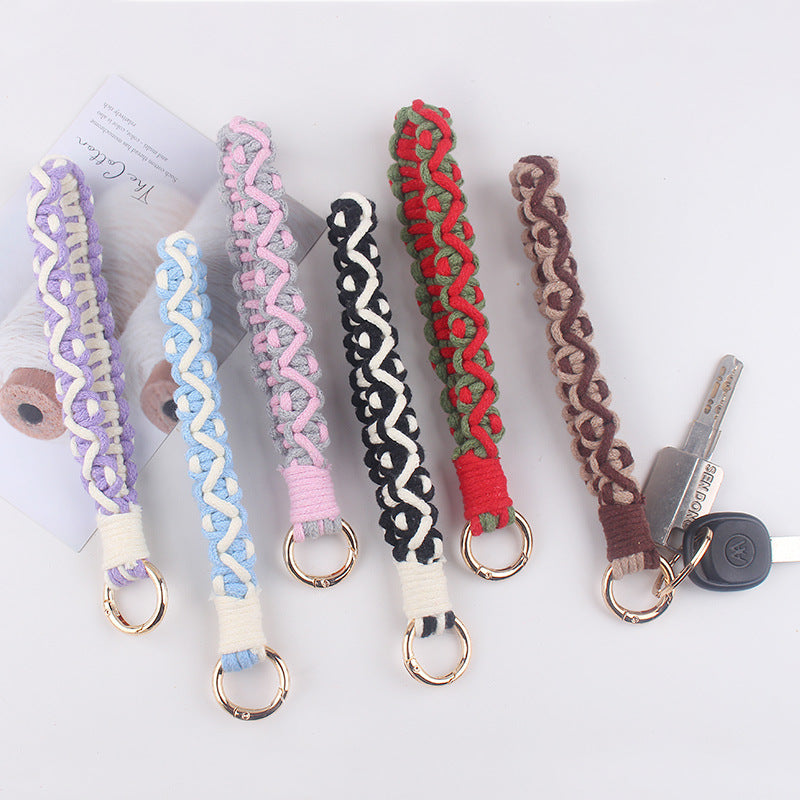 Wholesale hand-woven wrist strap keychain