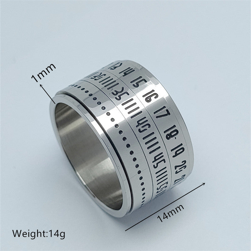 Wholesale titanium steel Time Ring rotating