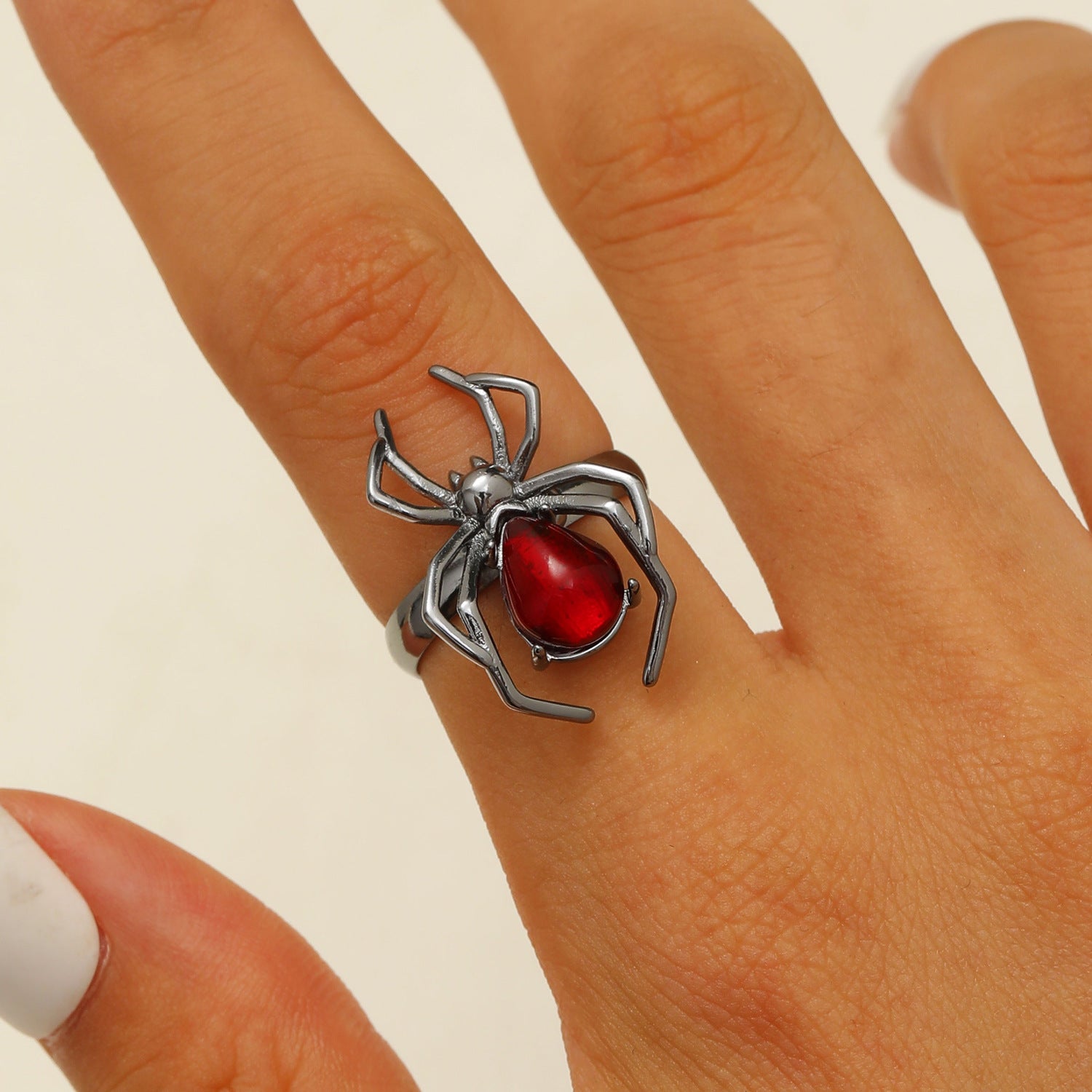Wholesale Gothic Punk  Ring with Rhinestones,  Trendy Jewelry Accessory for  or Everyday Wear