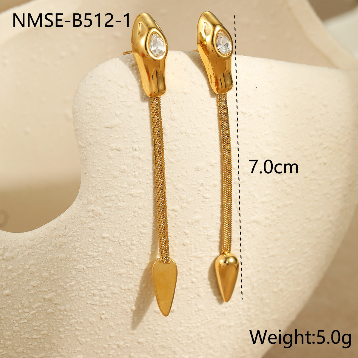 Wholesale Snake-shaped thin snake chain stainless steel necklace with zircon clavicle chain