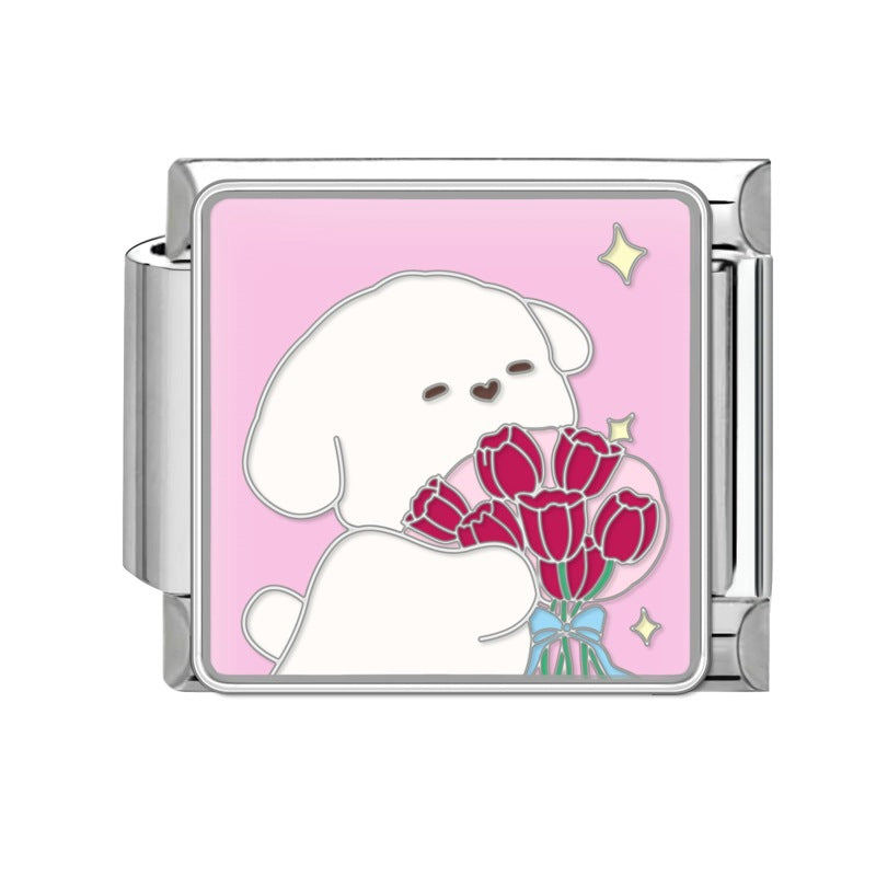 Wholesale Italian Charm Bracelet 9mm DIY Splicing Cartoon Pet Series Stainless Steel Composable Bracelet