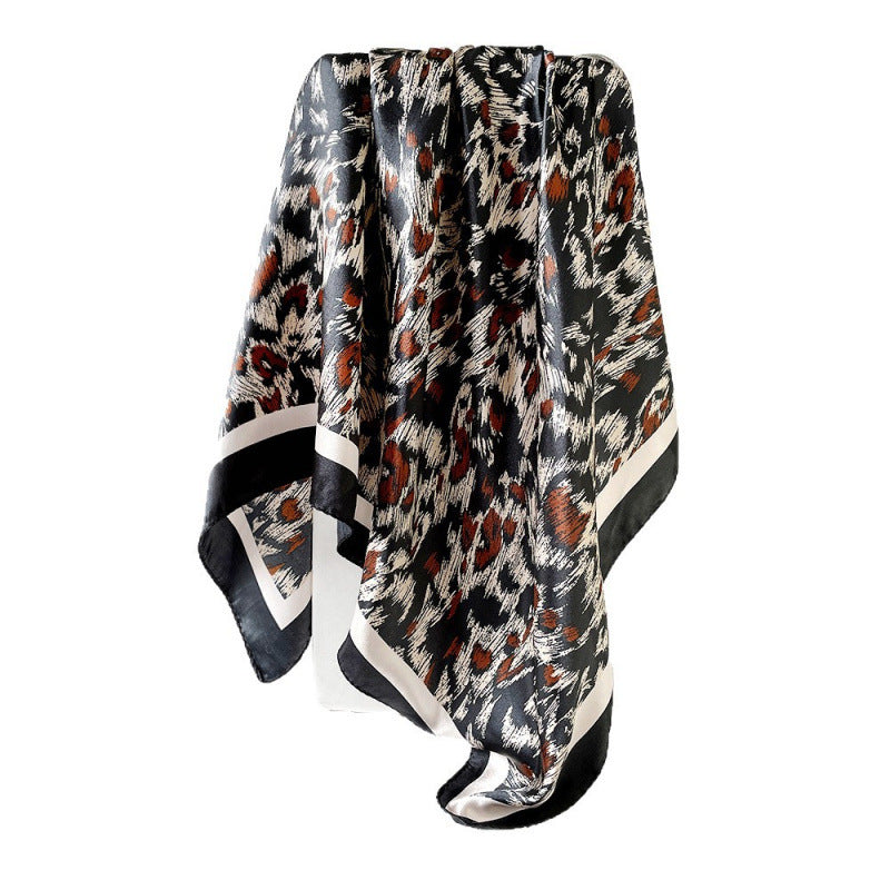 Wholesale Leopard Print Silk  90 Square Scarf Silk Scarf