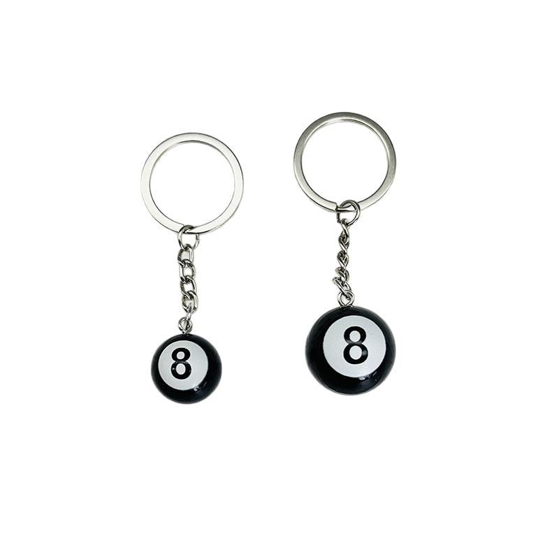 Wholesale  Resin  Black Billiards Keychains