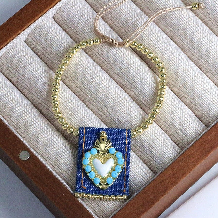 Wholesale Copper bead heart-shaped bracelet