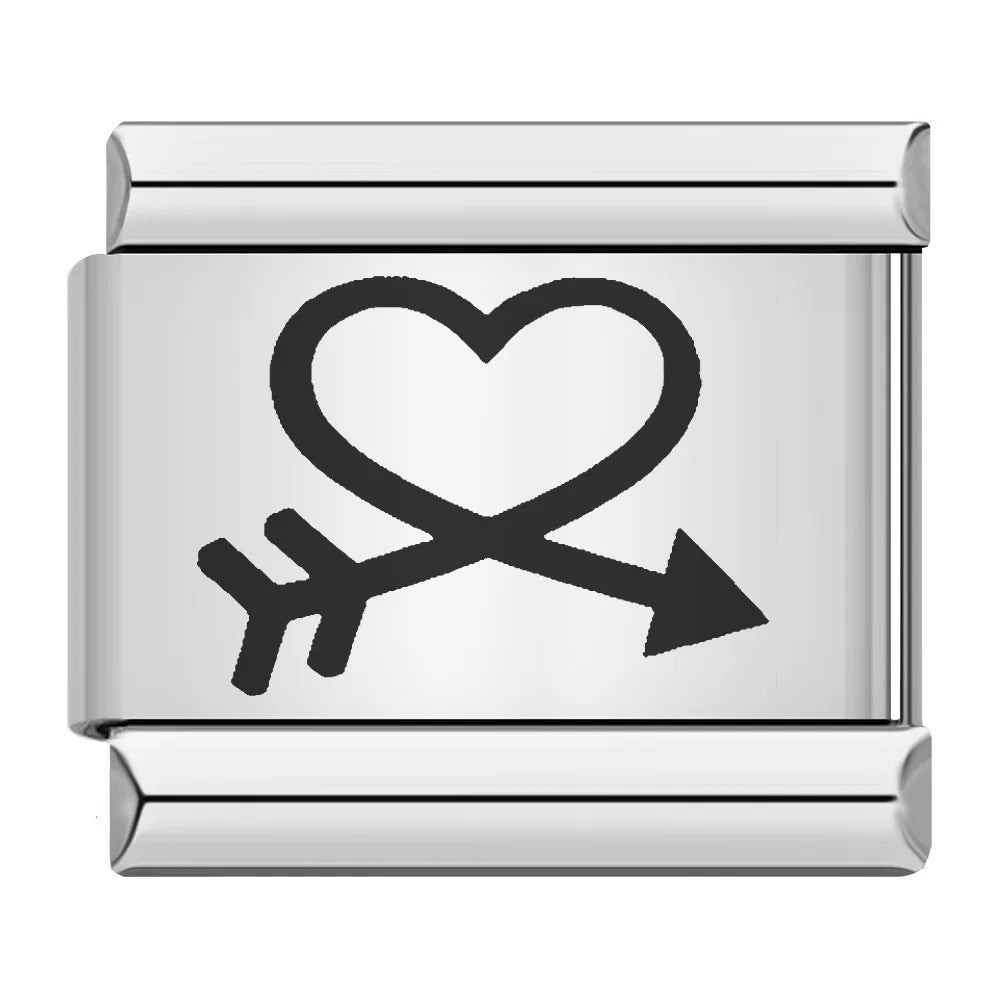 Wholesale 9mm Italian Charm Starter Bracelets DIY Laser Single Section Creative Stainless Steel Composable Bracelet