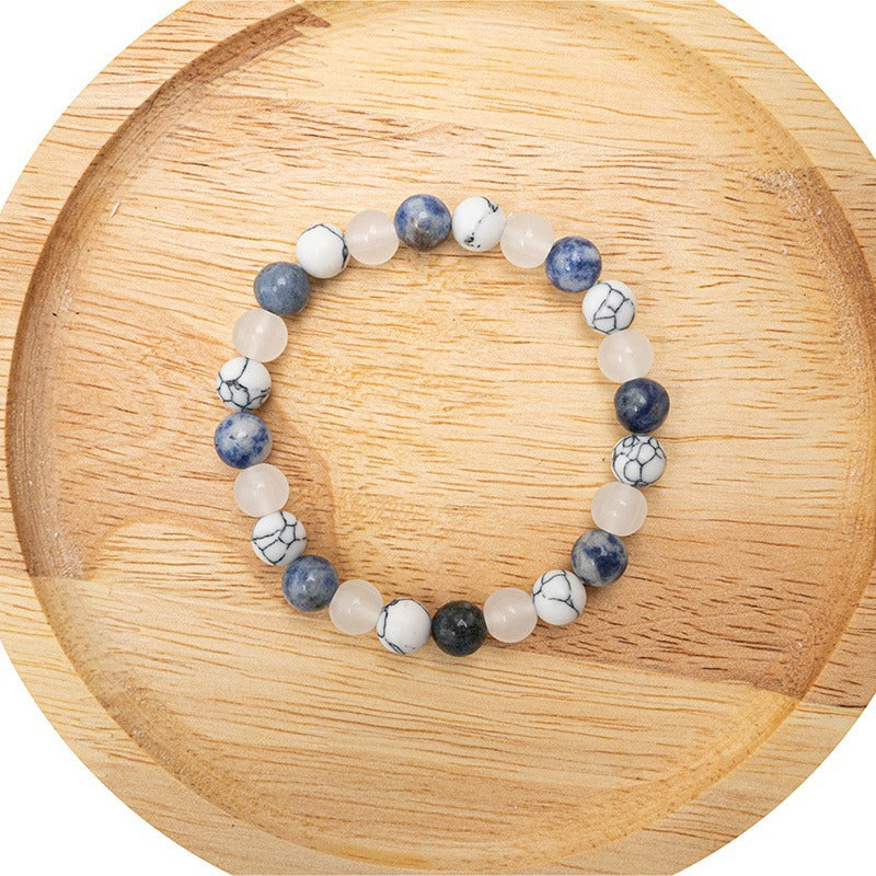 Wholesale Bohemian Blue Dot Stone White Marble White Turquoise Bracelet ACC-BT-XiaoDu001
