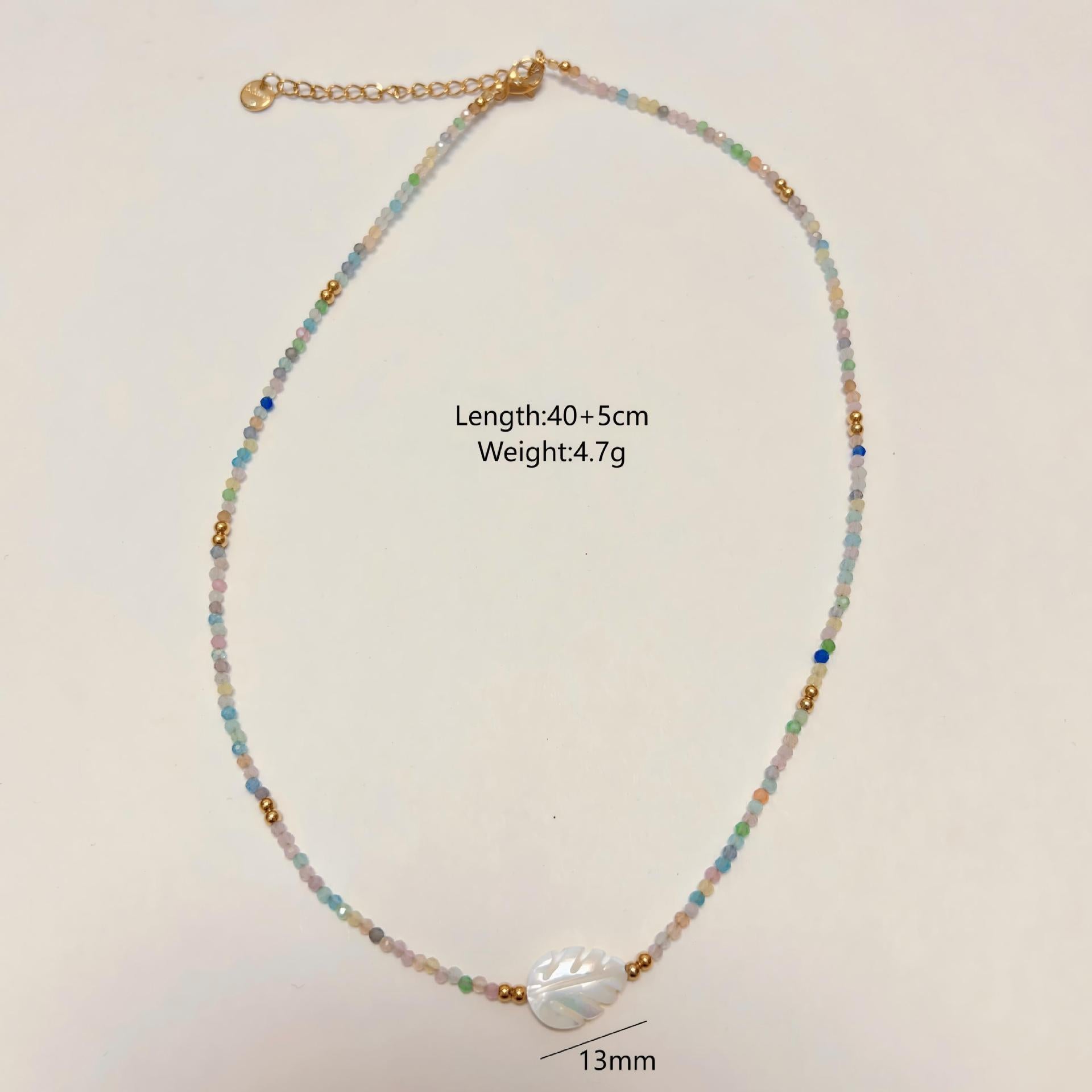 Wholesale Shell Leaf Crystal Titanium Necklace