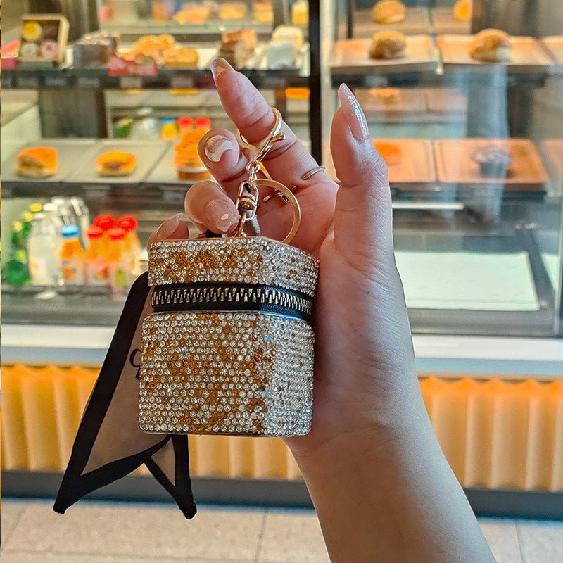 Wholesale Mini Rhinestone Earphone Bag, Zero Wallet, Light Luxury Style Keychain ACC-KC-JY001