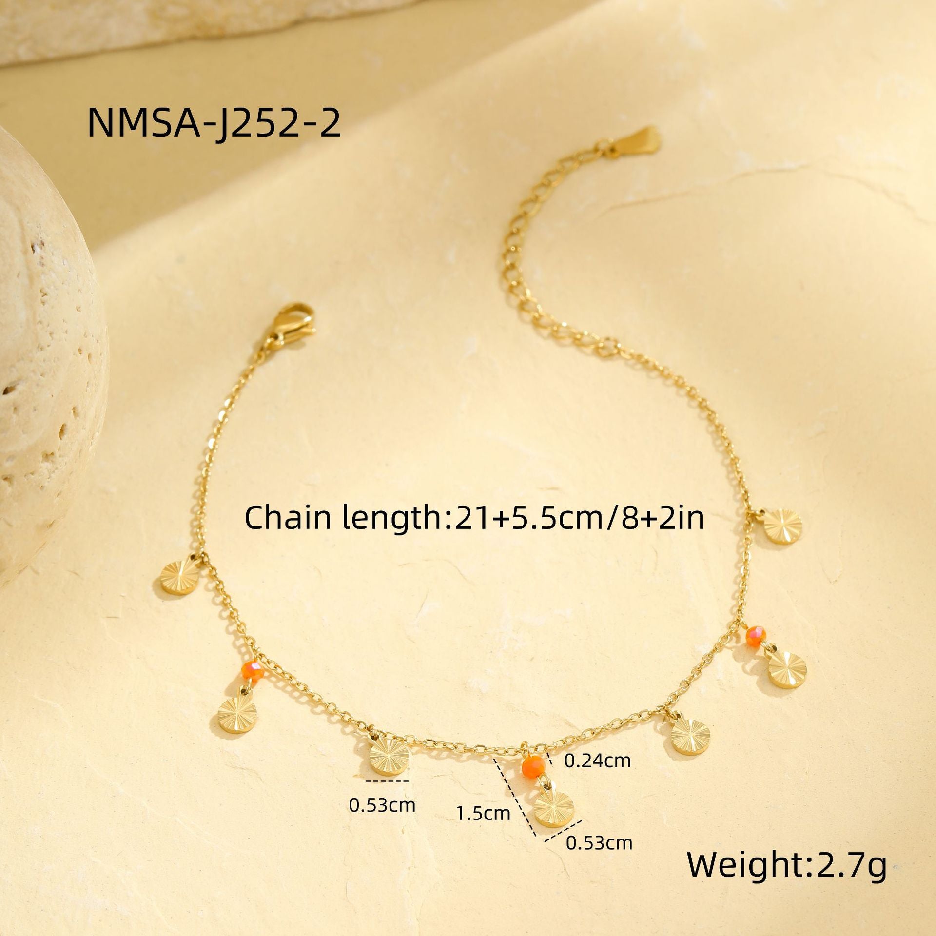 Wholesale Stainless steel handmade double-layer fine anklet