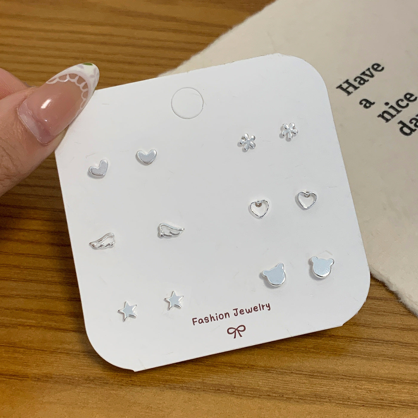 Wholesale Exquisite and Compact Mini Earring Set Silver Needle Earrings Simple Small Earrings