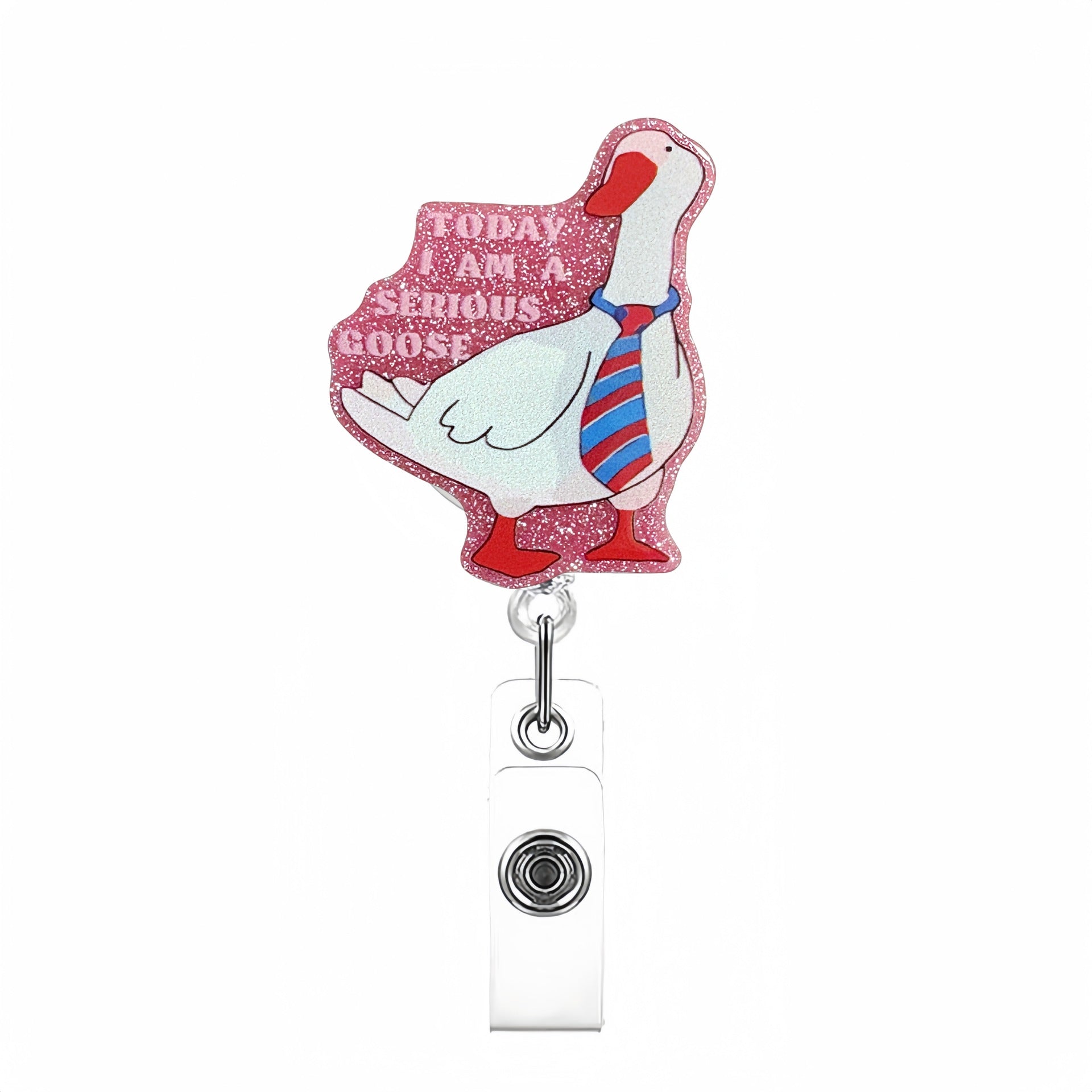 Thème animal en gros acrylique rétractable enroule des badges de trousseau rétractable