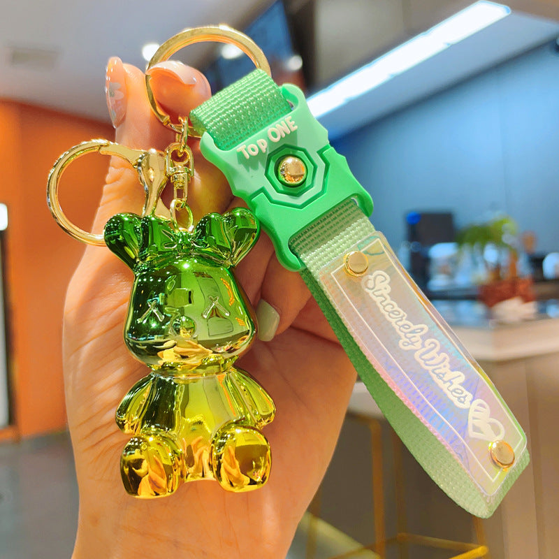 Wholesale Cartoon Electroplated Gradient Bow Tie Rabbit Resin Keychain ACC-KC-ShuoT018