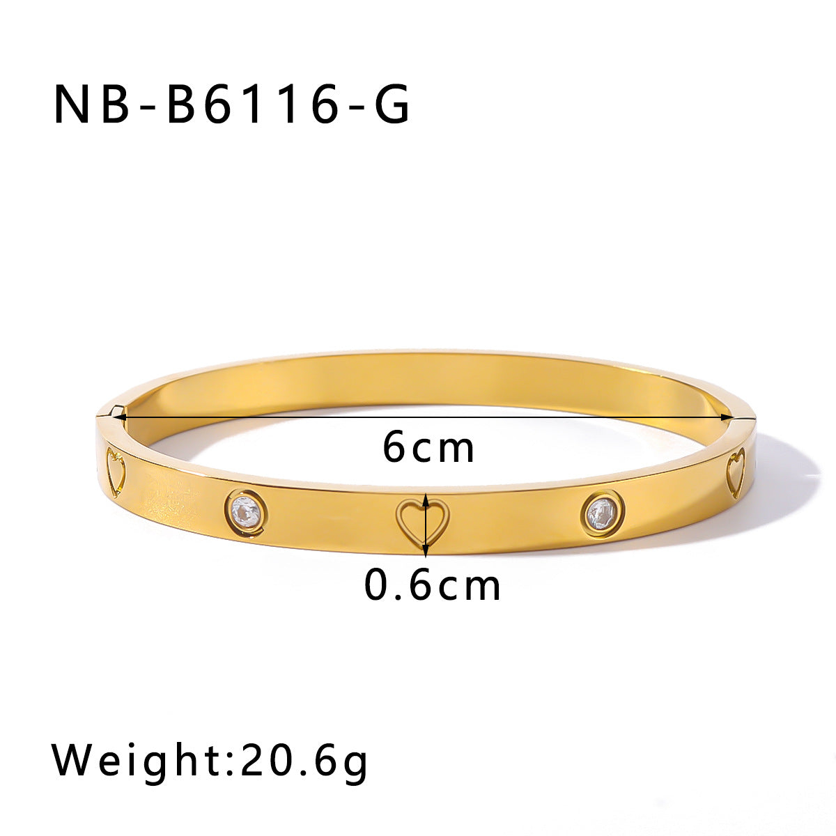 Bracelet rond en gros acier inoxydable en acier inoxydable 18 carats