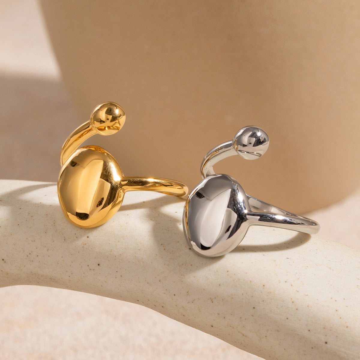 Wholesale  Stainless Steel Opening Ring 18k Gold Jewelry rings