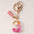 Wholesale  Resin Glue English Numbers Pink Tassel Rose Red Gold Foil Keychain