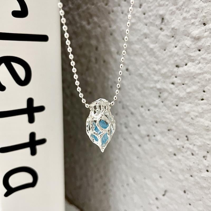 Wholesale Heart Shaped Blue Sapphire Choker Necklace Fashion Jewelry Accessory For Boutique Resale