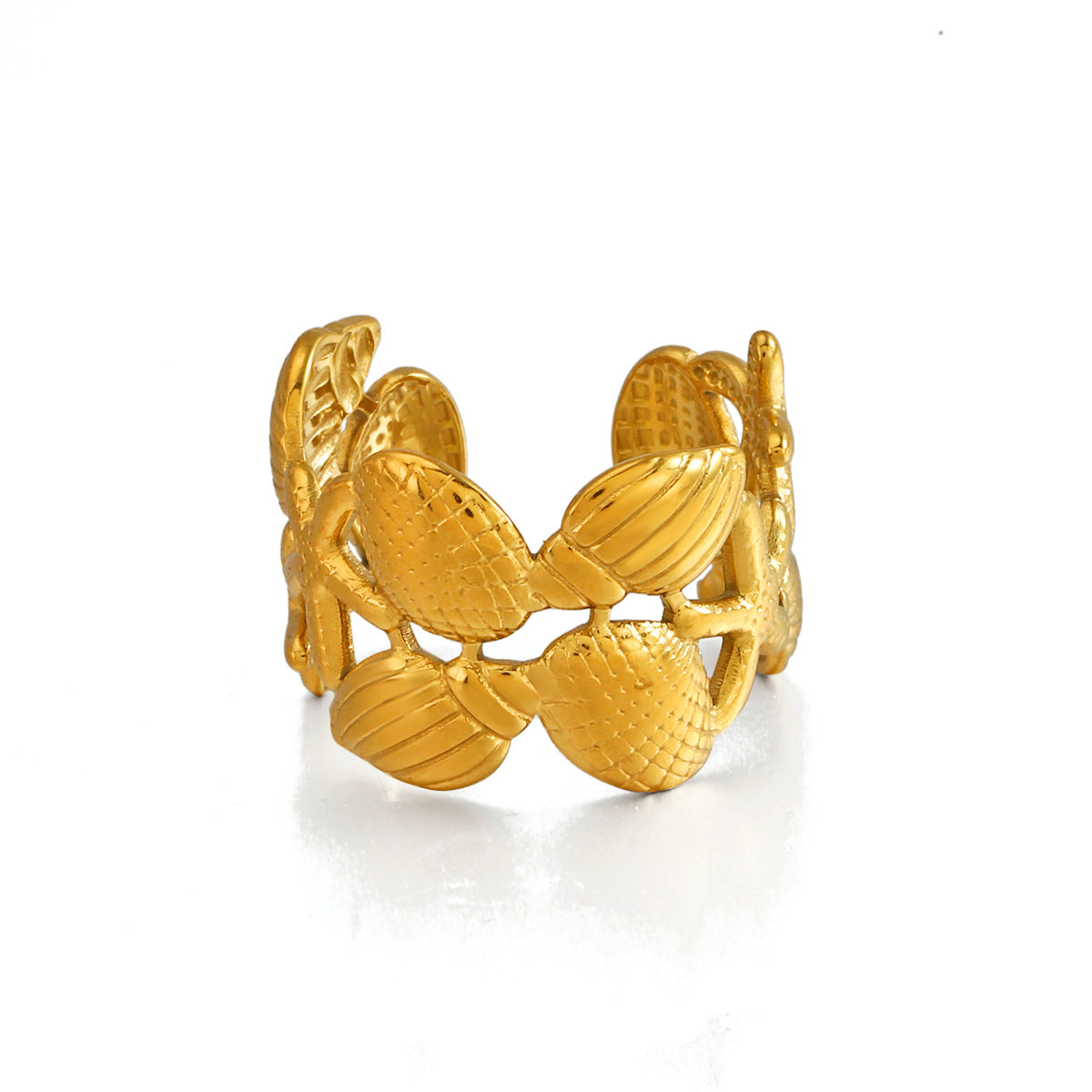 Wholesale Stainless Steel Ocean-Themed Starfish and Shell Rings,  Fashion Jewelry Accessory for Vacation Style