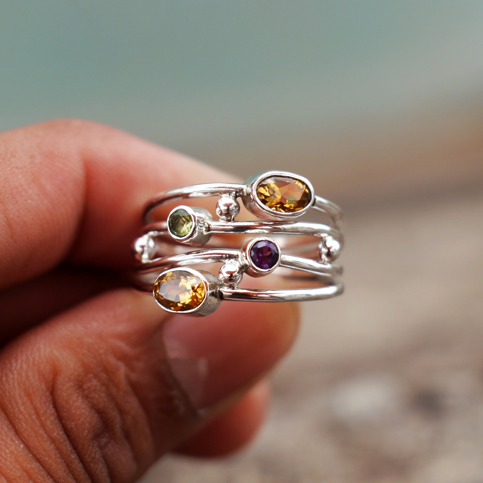 Wholesale Trendy Bohemian Rhinestone Cut-Out Ring,  Silver Copper Fashion Jewelry Accessory for Everyday Wear