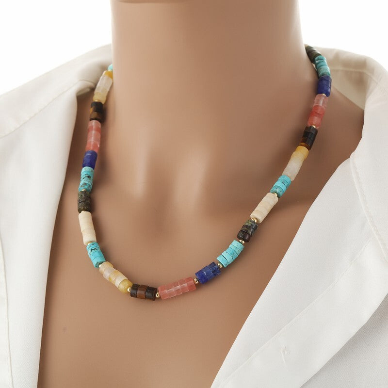 Wholesale  Color Dopamine Handmade Natural Stone Beaded Necklace