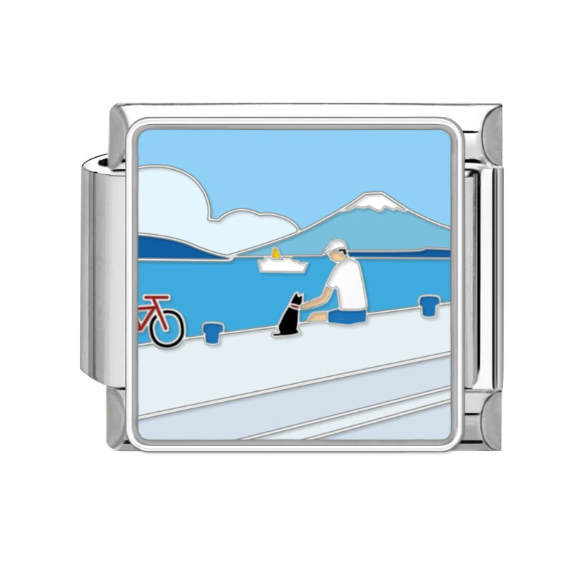 Wholesale 9mm Italian Charm Starter Bracelets DIY square Single Section Creative Stainless Steel Composable Bracelet