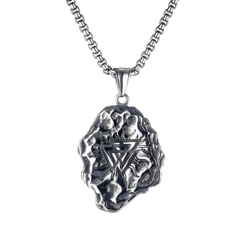 Wholesale personality hip-hop stainless steel necklace men's retro box pendant jewelry