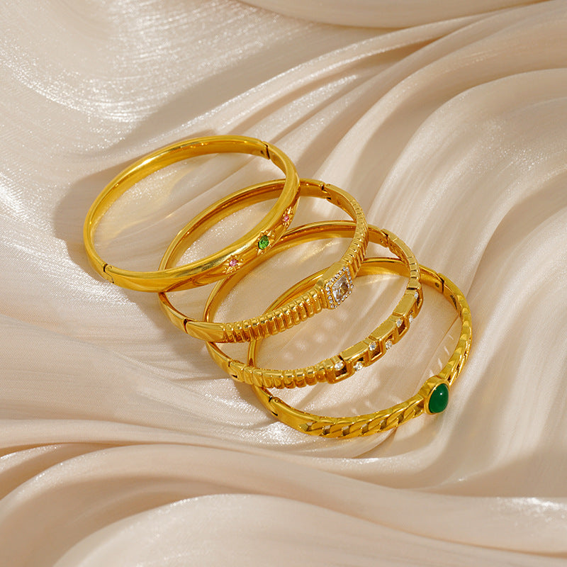 Wholesale Titanium steel gold Cuban bracelet