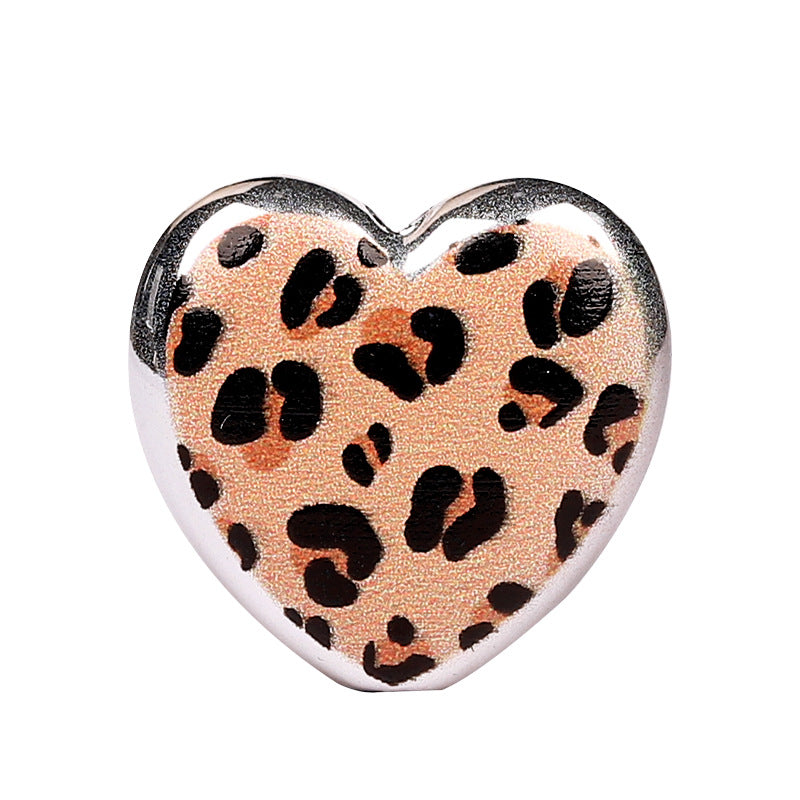 Wholesale  random 10pcs  silver double-sided printed   Focal Beads DIY Bead Accessories