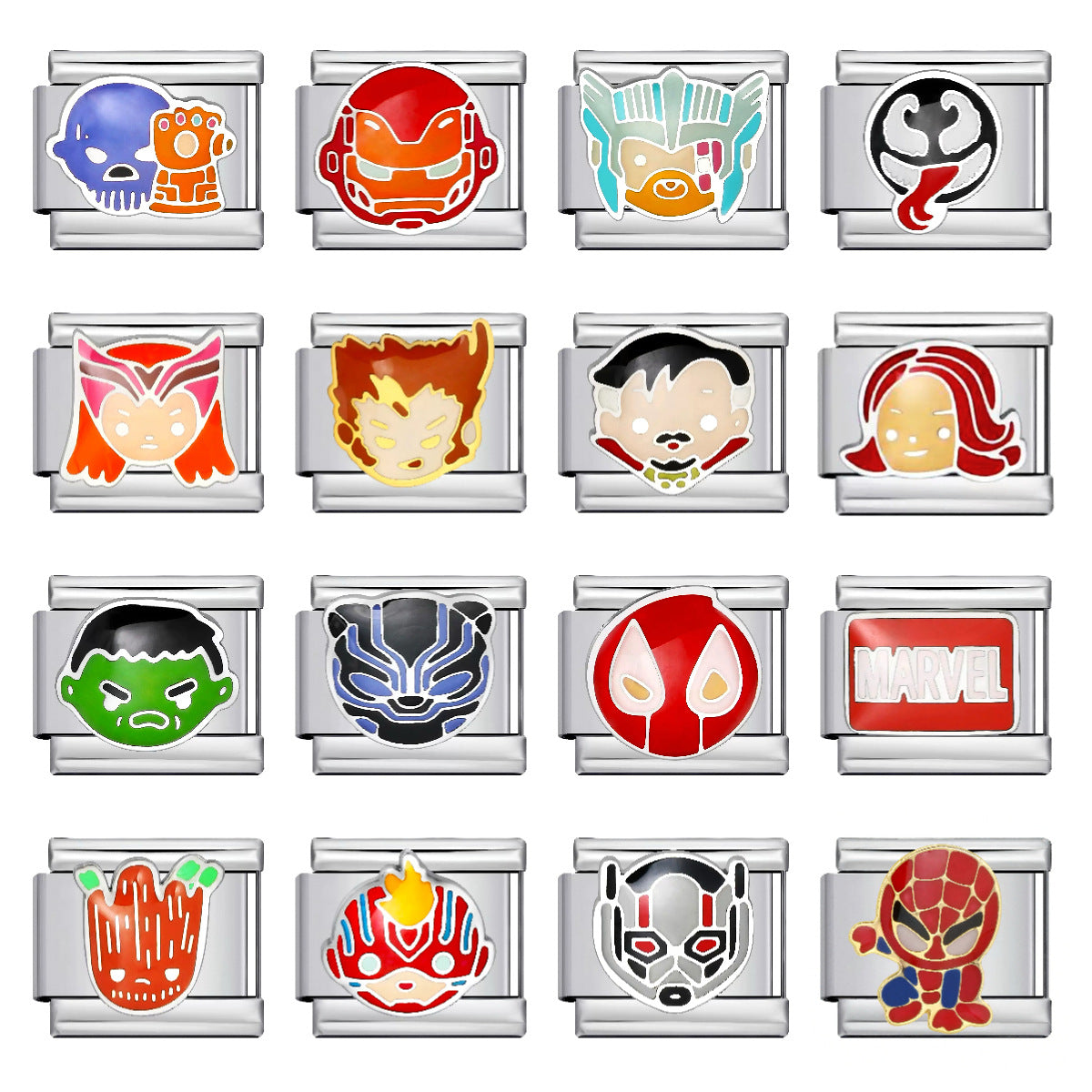 Bracelet de charme italien en gros 9 mm Éléments de héros d'épissage bricolage Bracelet composable en acier inoxydable Accvip