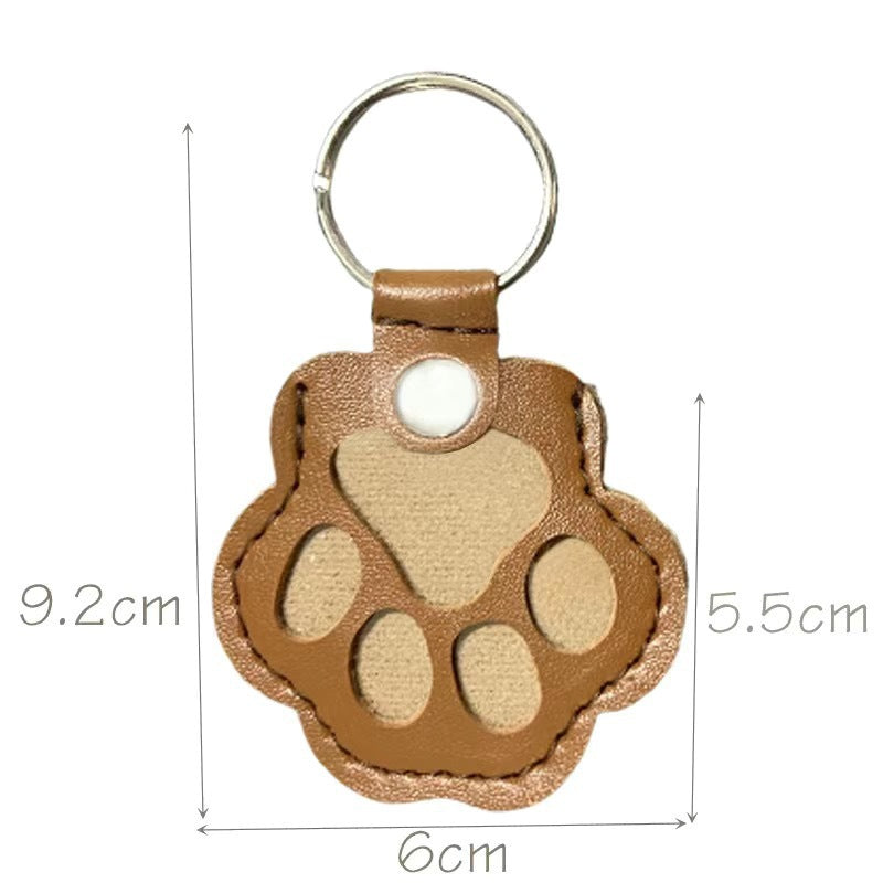 Wholesale Leather Cat Paw Keychain Cute Kitten Paw Pendant for Pet Hair Collection