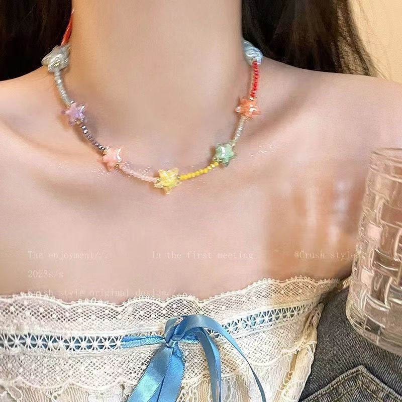 Wholesale Dopamine Beaded Necklace Clavicle Chain Choker Necklace ACC-NE-Tongs004