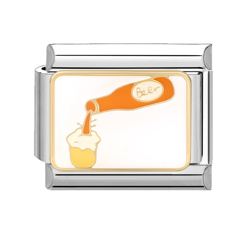 Wholesale Italian Charm Bracelet 9mm DIY Splicing Creative Pattern Titanium Steel  Composable Bracelet