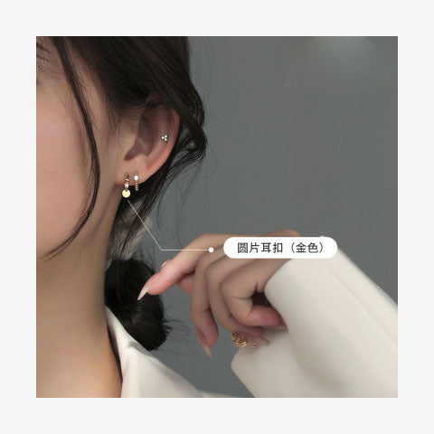 Wholesale Korean-Style Round Hoop Earrings Silver-Plated Diamond Studded Trendy Jewelry For Women Everyday Wear