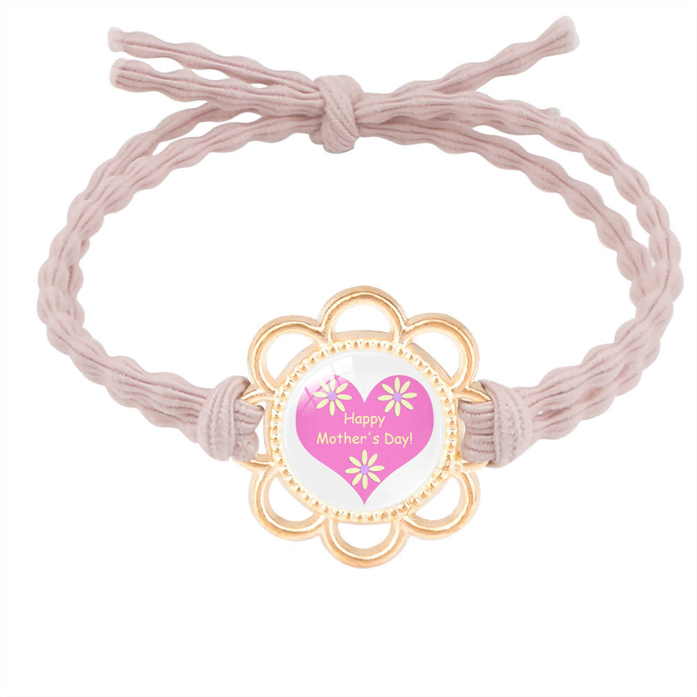 Wholesale mother's day jewelry hair rope bracelet dual-purpose alloy Mom