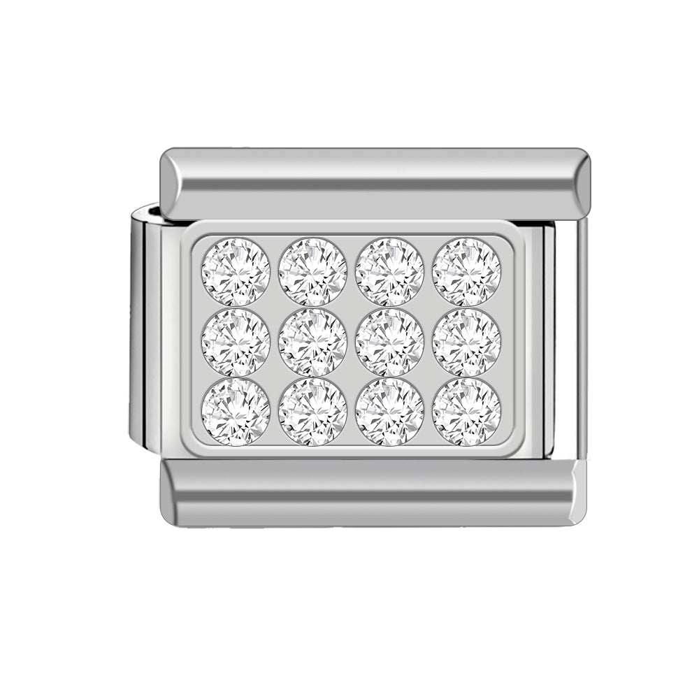 Wholesale  9mm Italian Charm Starter Bracelets DIY square Single Section Creative Stainless Steel Composable Bracelet