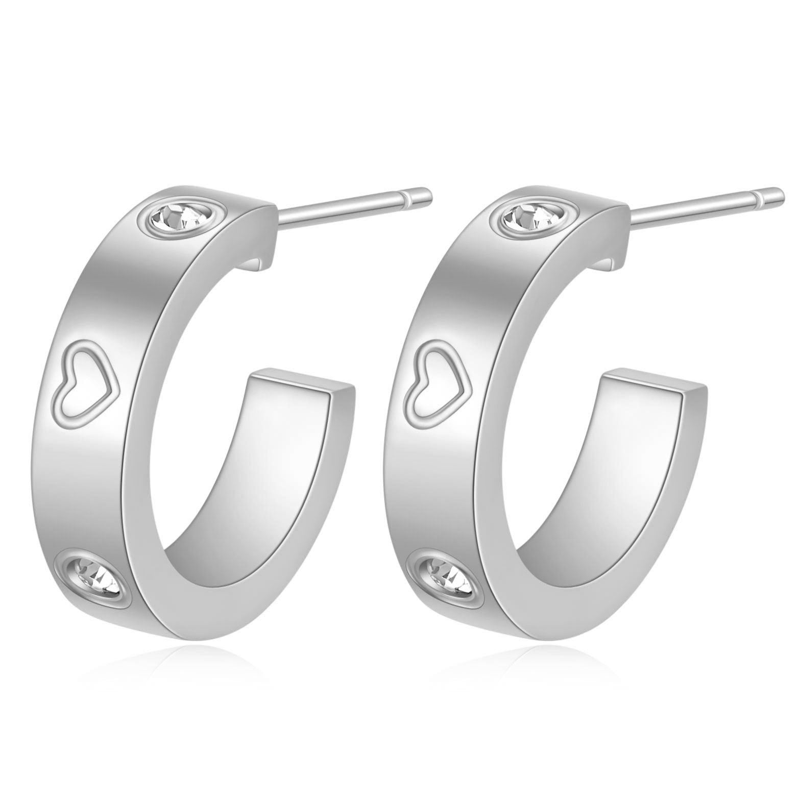 Wholesale Titanium Steel  Diamond Geometric U-shaped earrings