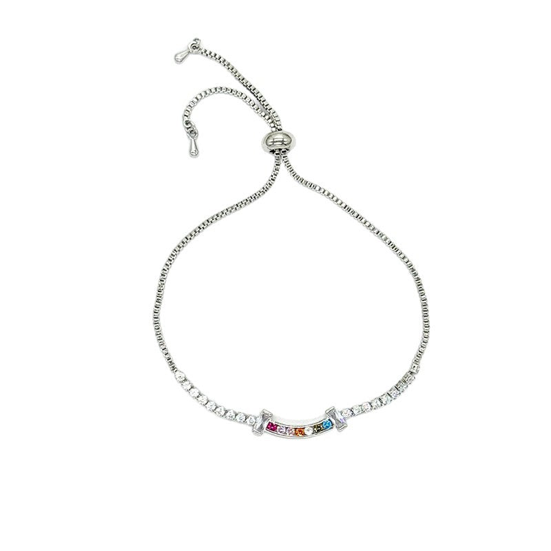 Wholesale Colorful Geometric Zircon Flower Bracelet